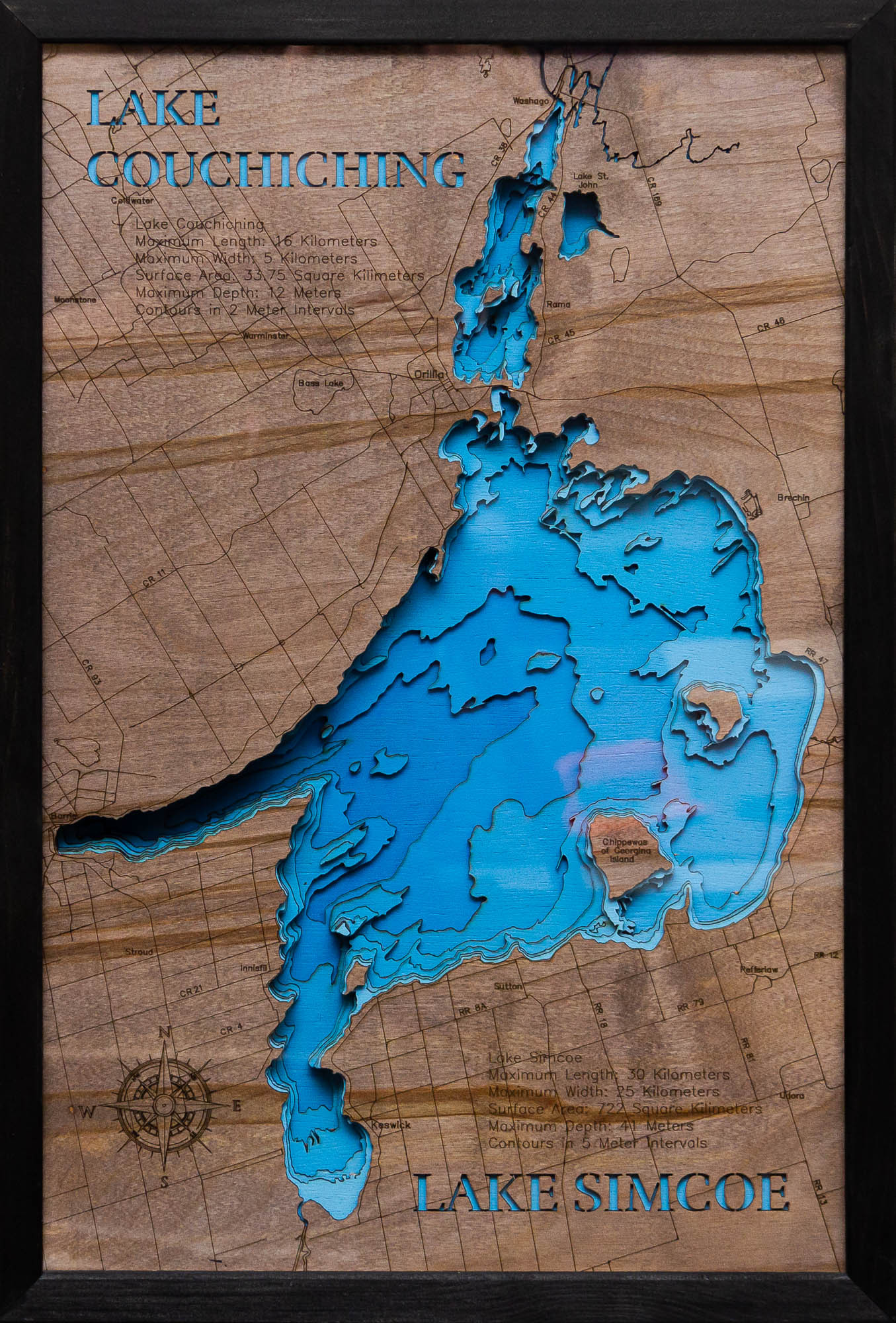 Lake Simcoe and Lake Couchiching in Ontario, Canada