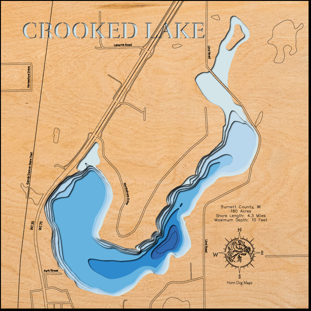 Crooked Lake in Burnett County, Wisconsin