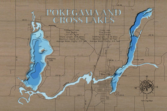 Pokegama and Cross Lakes in Pine County, Minnesota