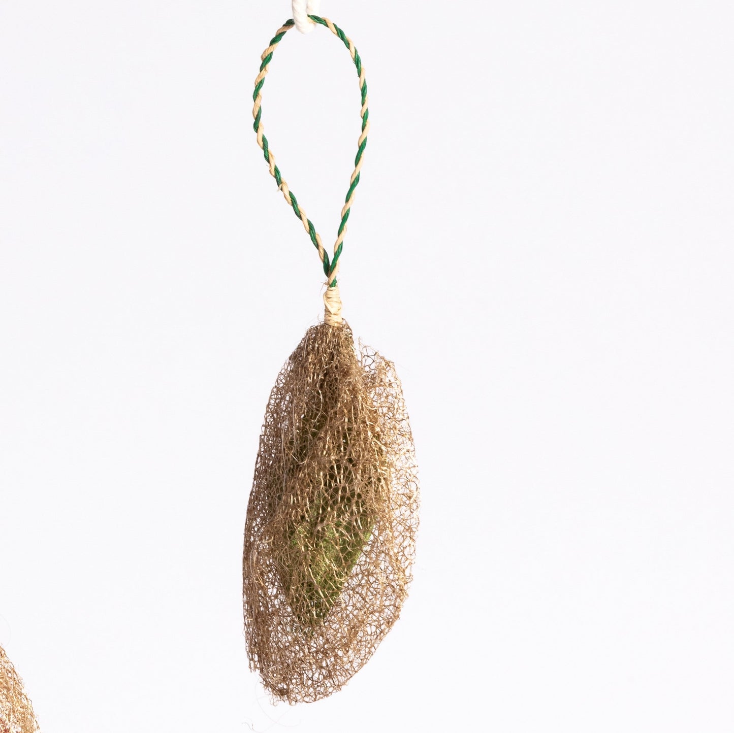 Madagascar Wild Silk Cocoon Ornament - Green