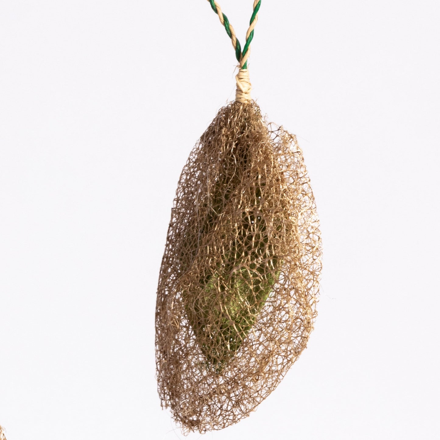 Madagascar Wild Silk Cocoon Ornament - Green