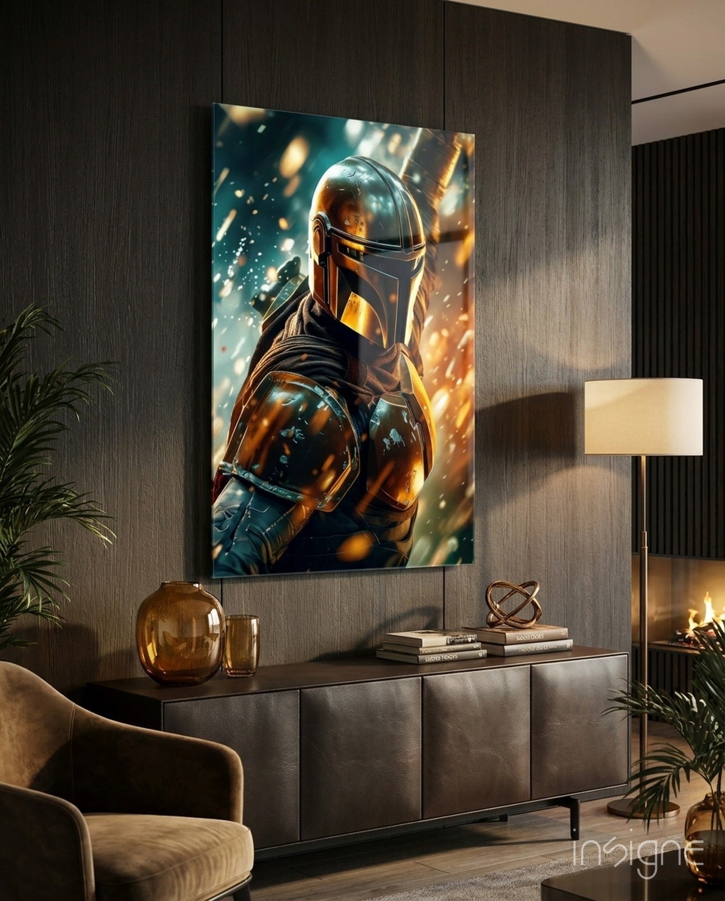 Mandalorian Glass Wall Art|| Designer's Collection