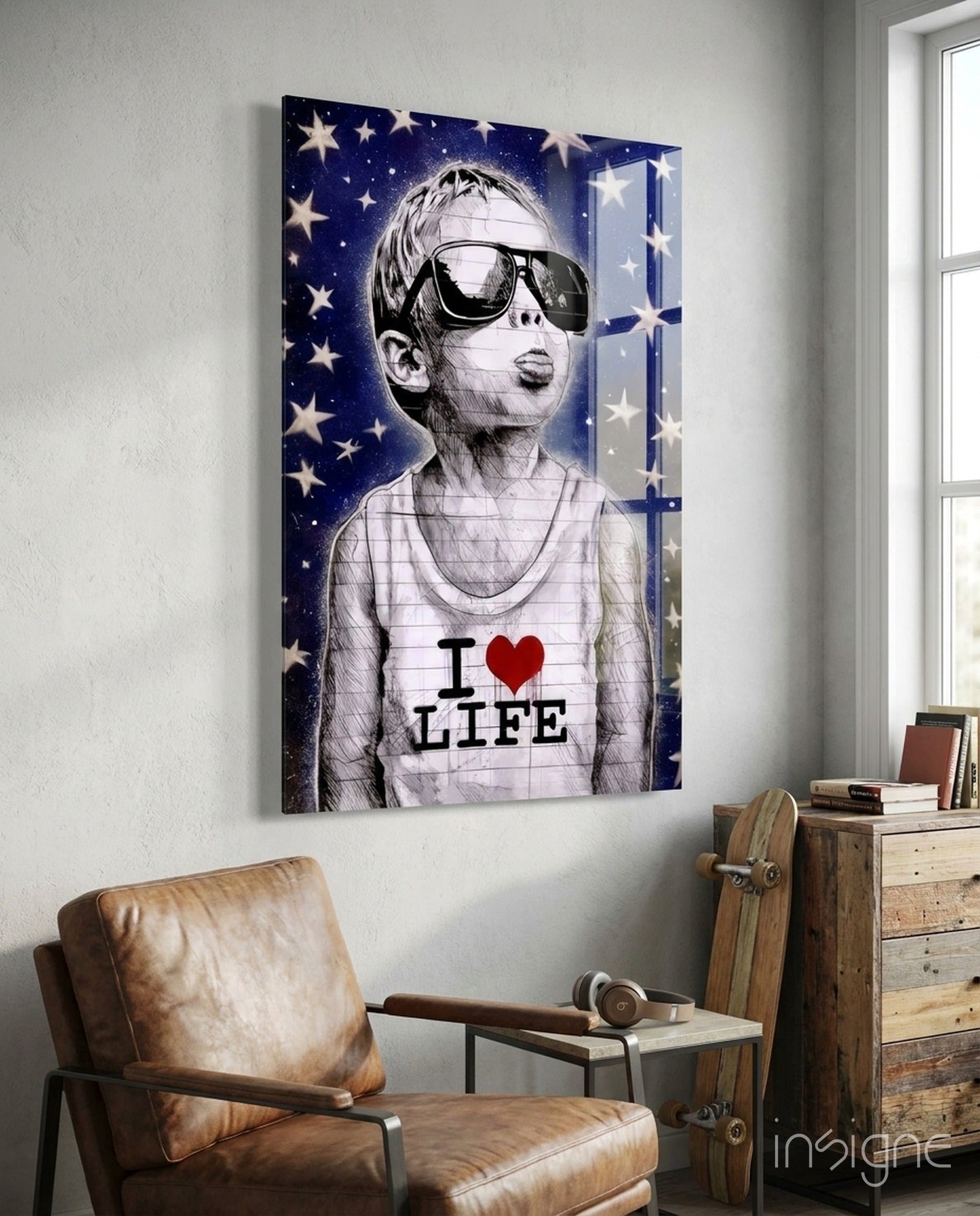 I Love Life Glass Wall Art || Designer Collection
