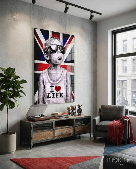 I Love Life Glass Wall Art || Designer Collection