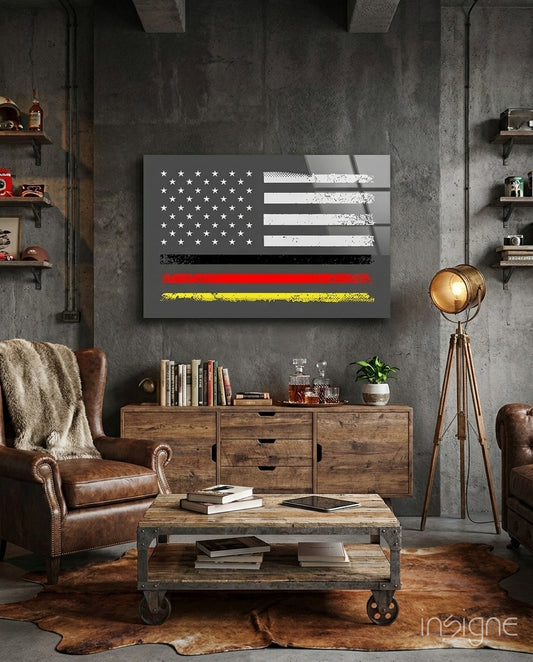 USA - Germany Flag Glass Wall Art || Designer Collection