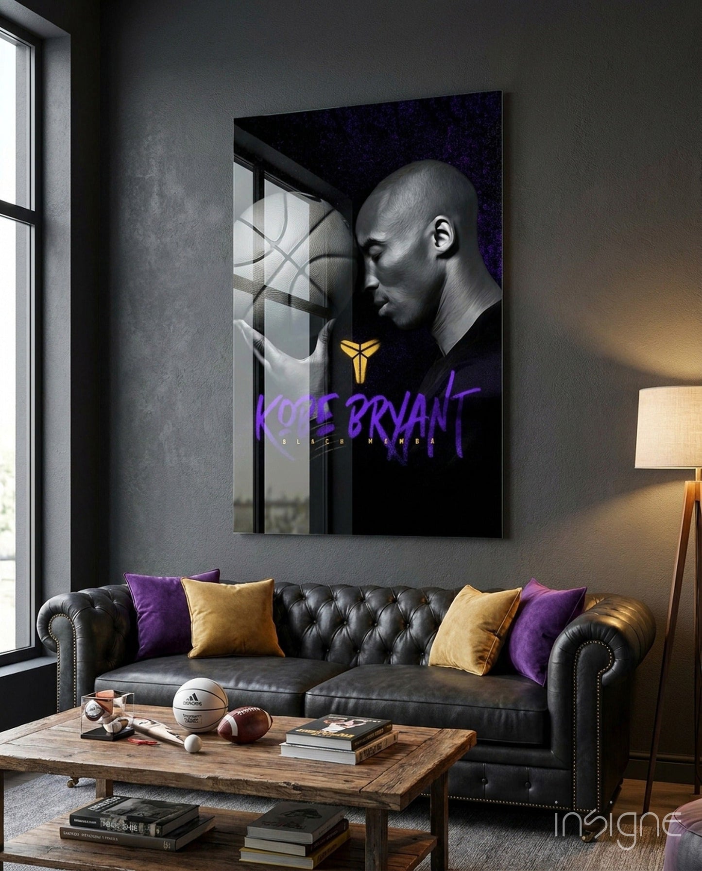Kobe Bryant Glass Wall Art || Designer Collection