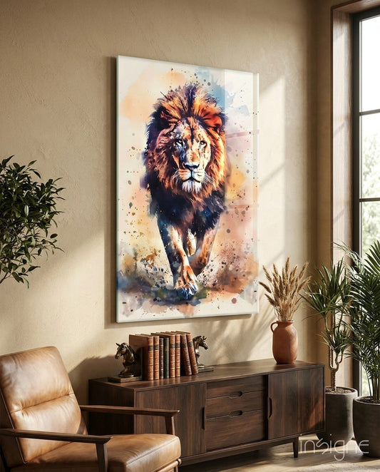 Lion Glass Wall Art || Designer Collection
