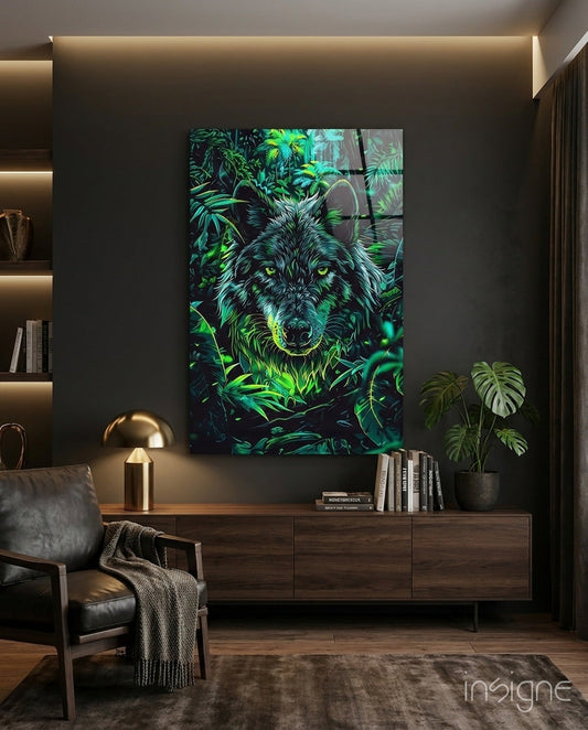 Wolf Glass Wall Art || Designer Collection