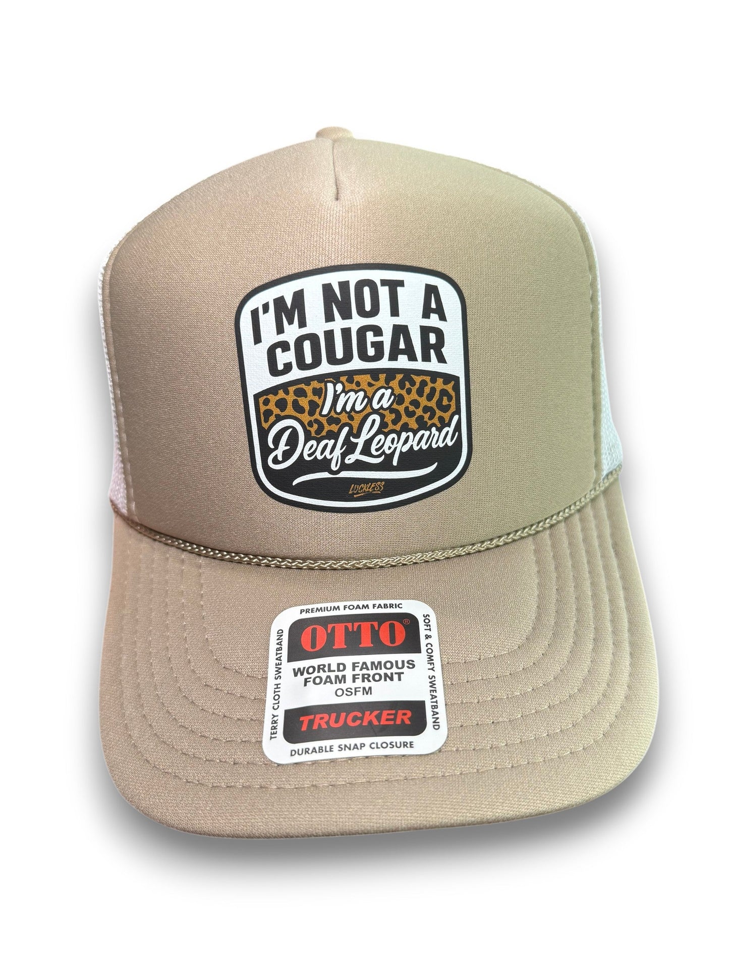Deaf Leopard Trucker Hat by Luckless Outfitters