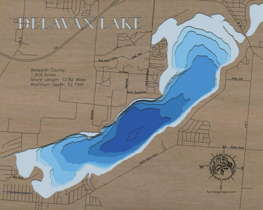 Delavan Lake in Walworth County, Wisconsin