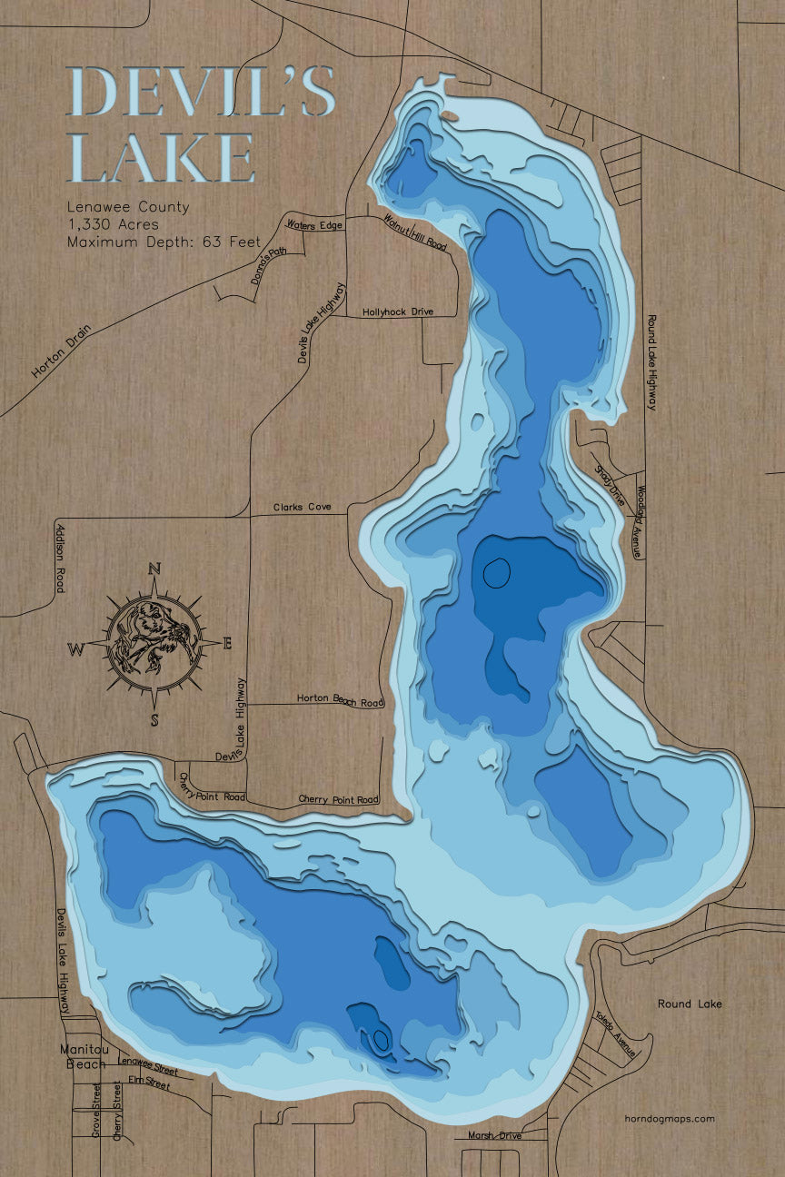 Devils Lake in Lewanee County, Michigan