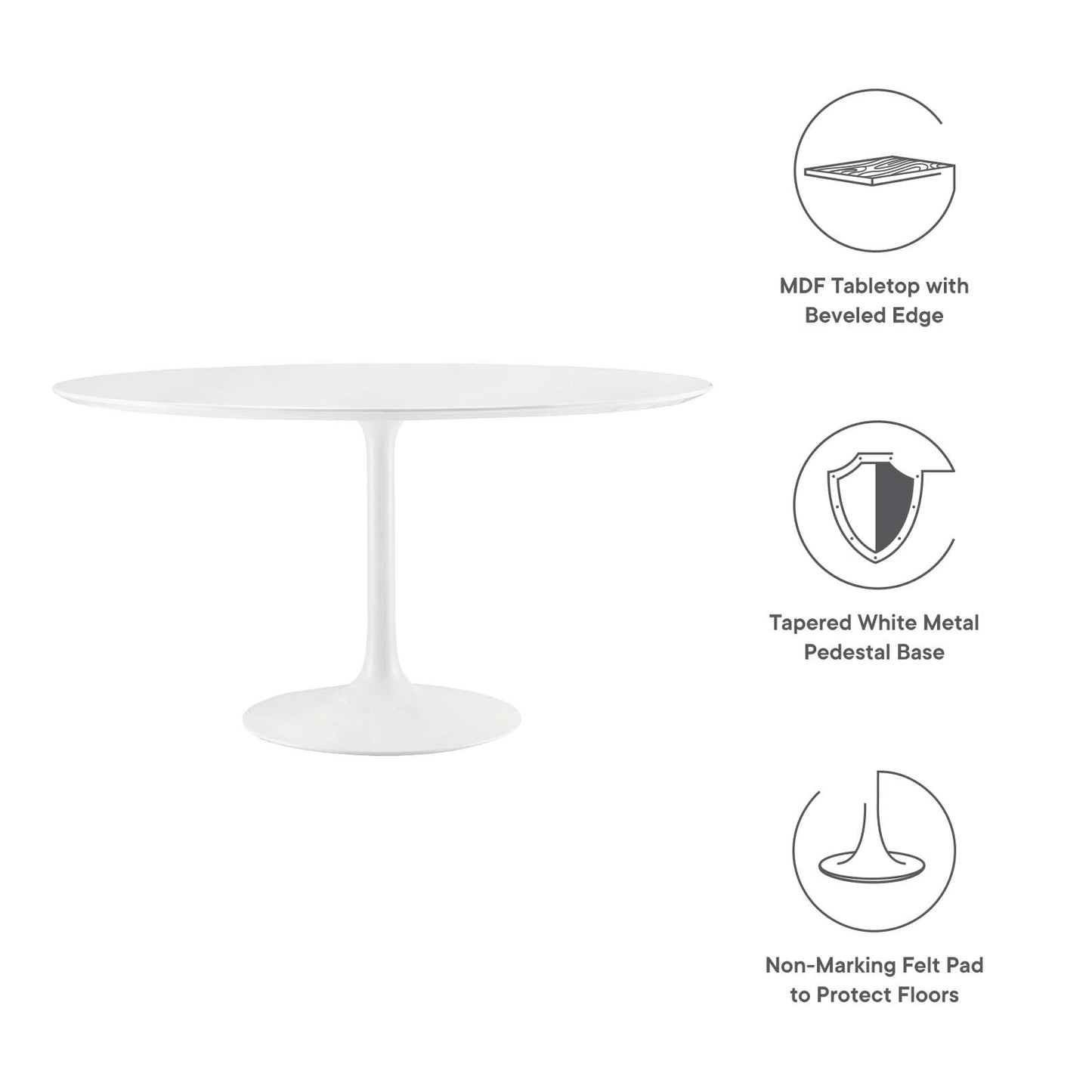 Lippa 54" Round Wood Dining Table by Modway