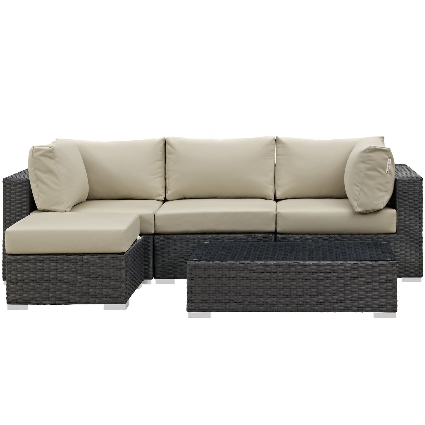 Sojourn 5 Piece Outdoor Patio Sunbrella¨ Sectional Set by Modway