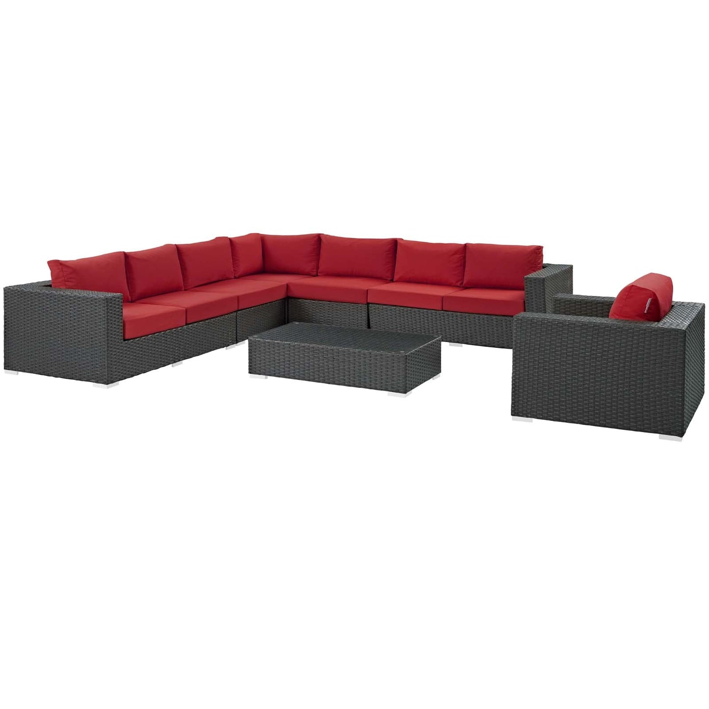 Sojourn 7 Piece Outdoor Patio Sunbrella¨ Sectional Set by Modway