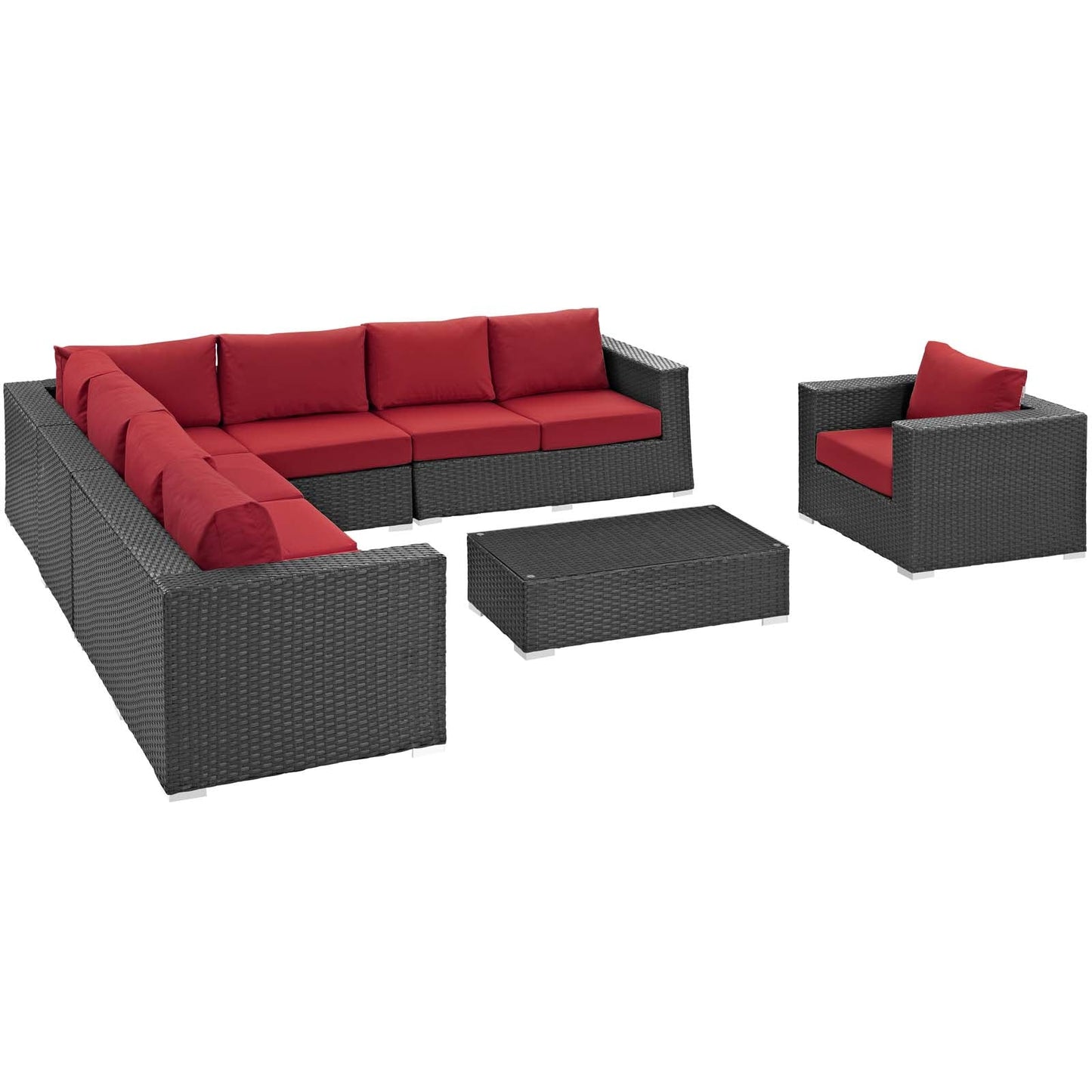 Sojourn 7 Piece Outdoor Patio Sunbrella¨ Sectional Set by Modway