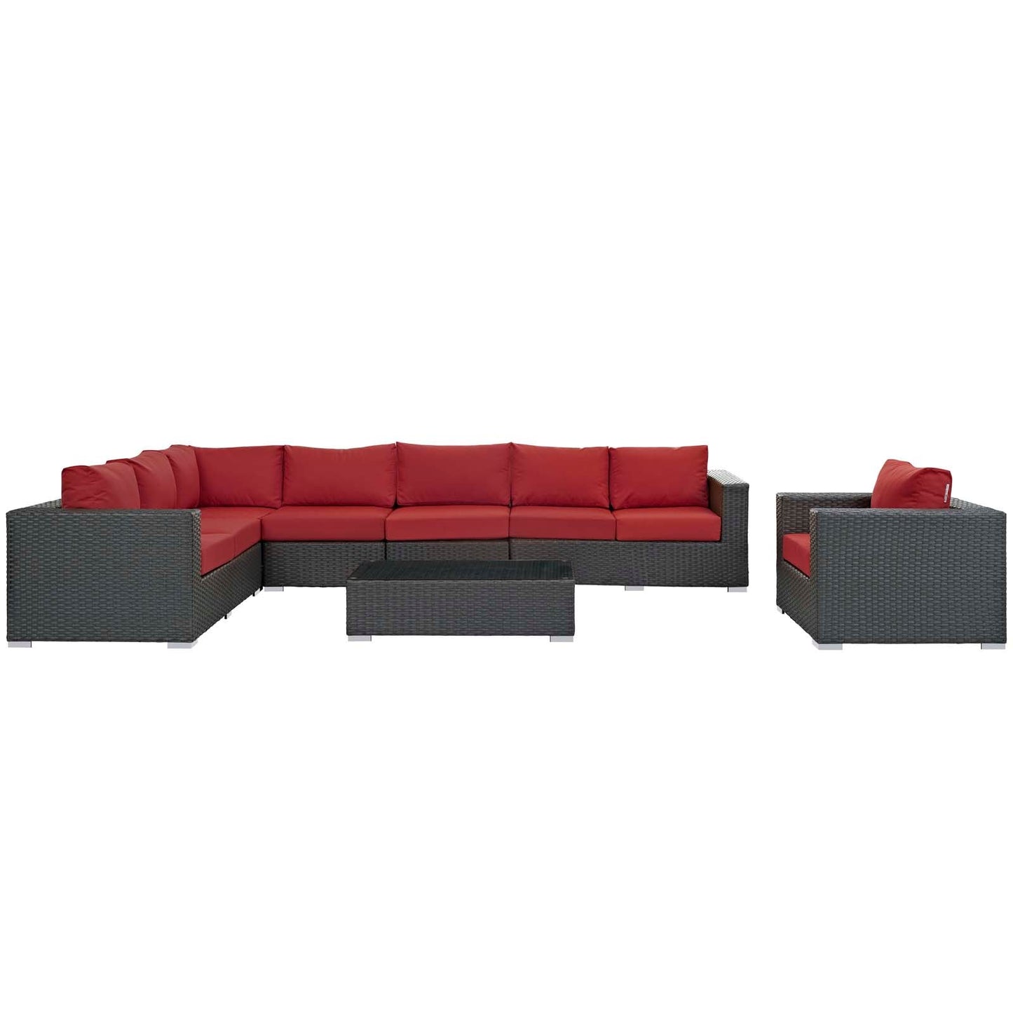 Sojourn 7 Piece Outdoor Patio Sunbrella¨ Sectional Set by Modway