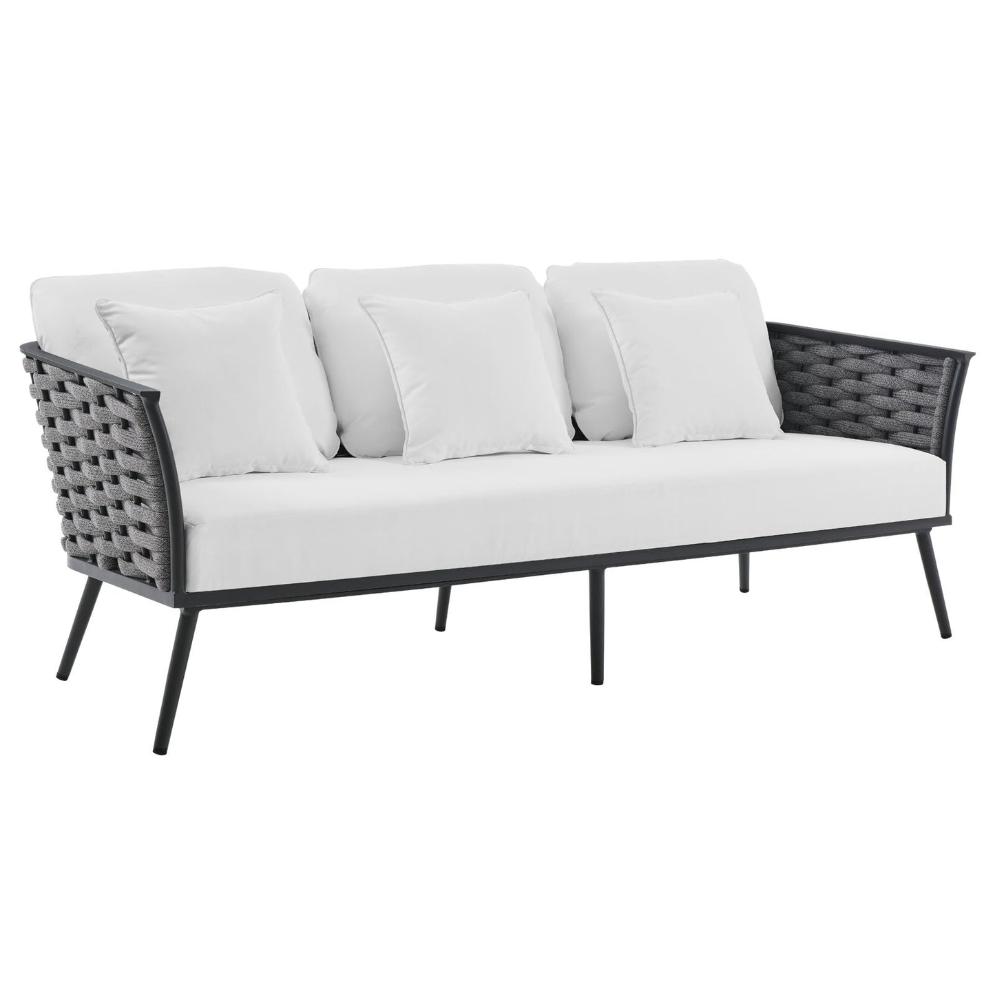 Stance 3 Piece Outdoor Patio Aluminum Sectional Sofa Set by Modway