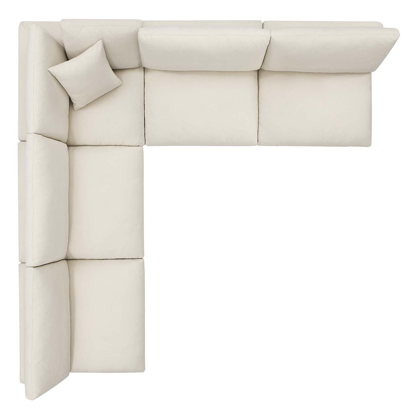Commix 5-Piece Down Filled Overstuffed Armless Sectional Sofa by Modway