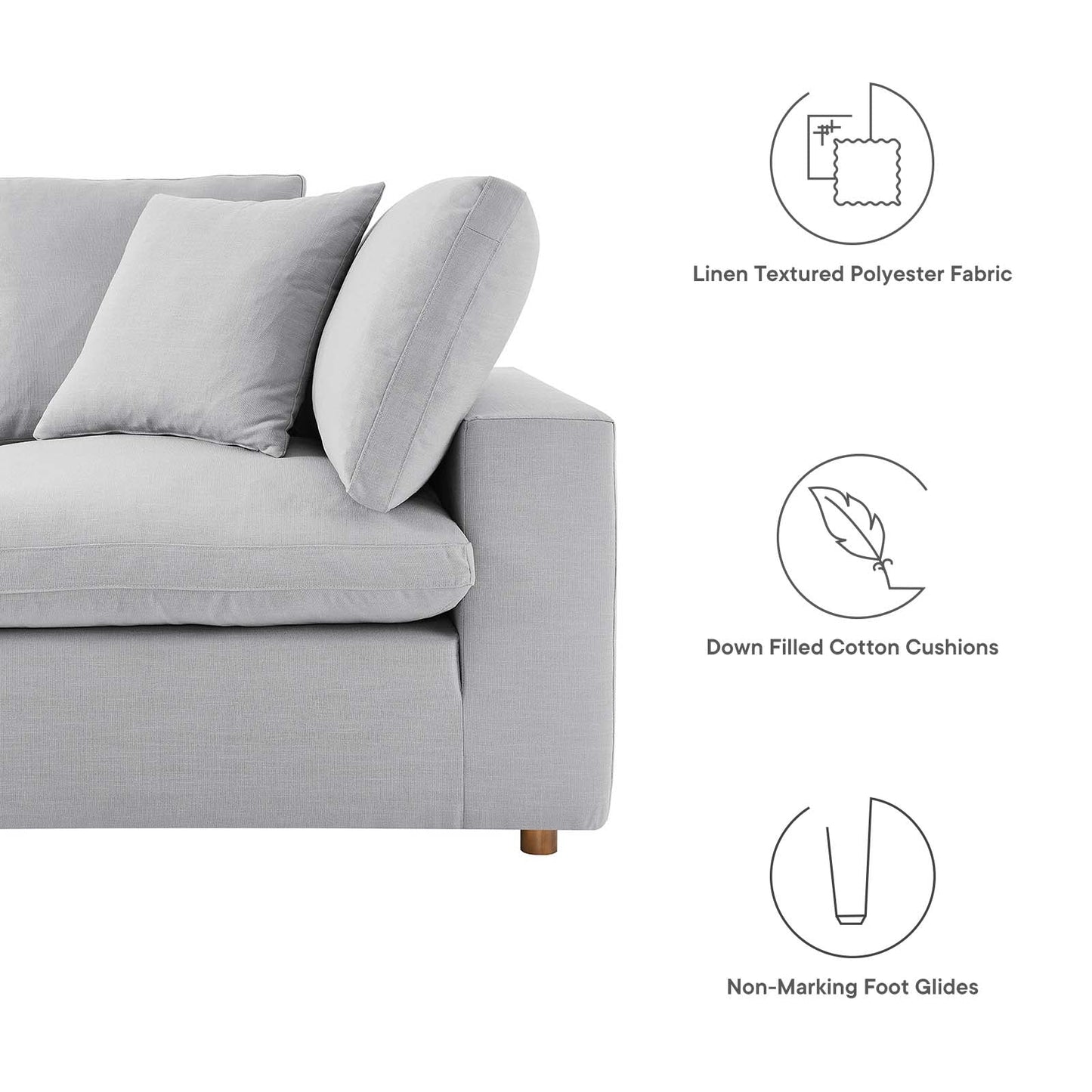 Commix 6 Piece Down Filled Overstuffed Sectional Sofa Set by Modway