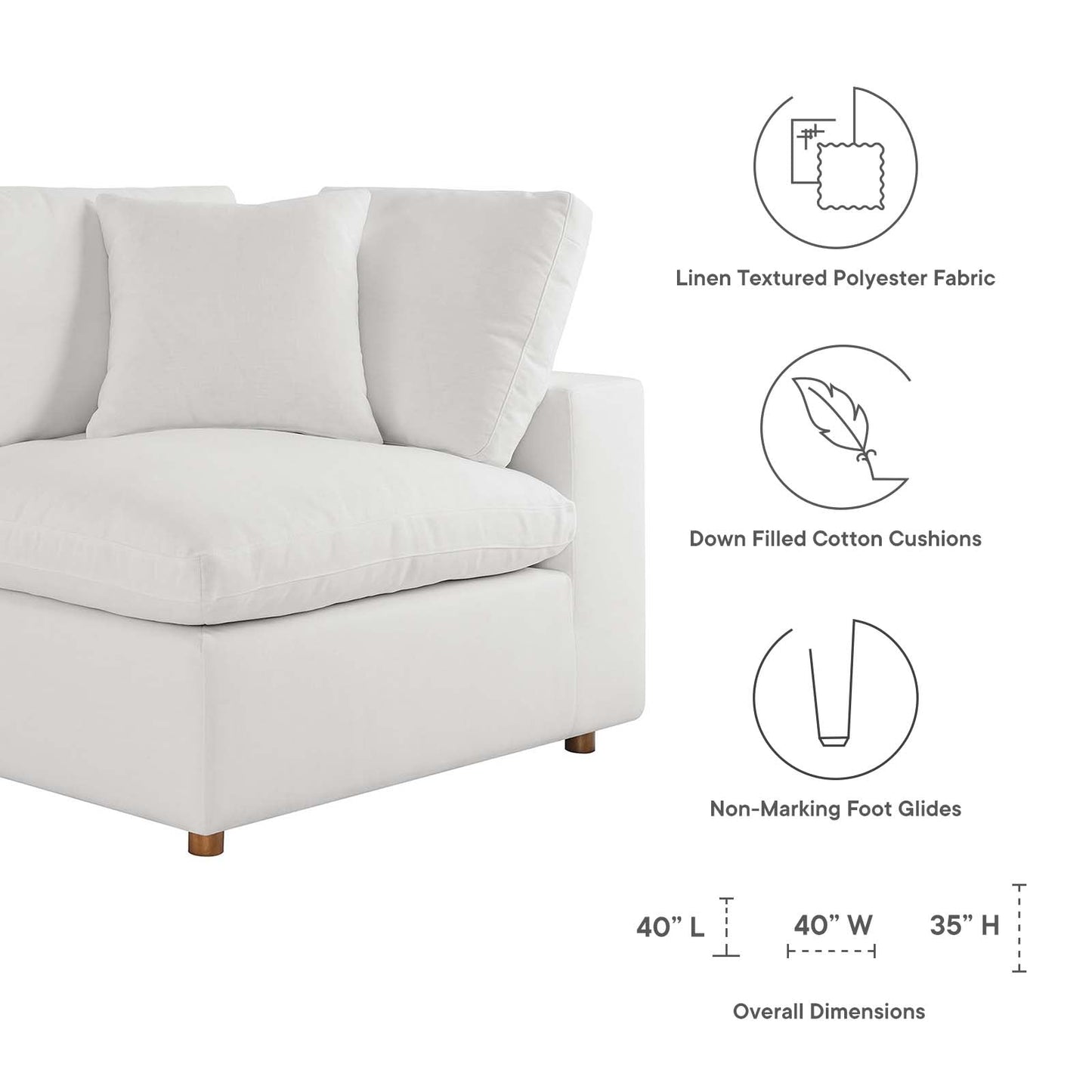 Commix 7-Piece Down Filled Overstuffed Sectional Sofa by Modway