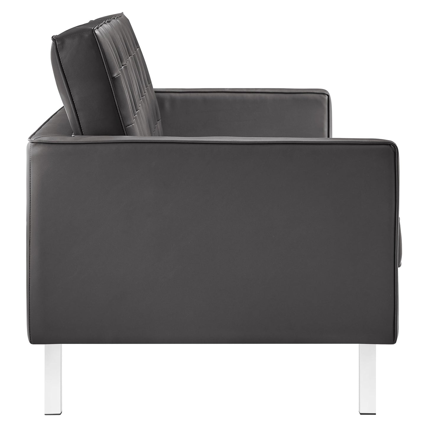 Loft Tufted Vegan Leather Sofa and Ottoman Set by Modway