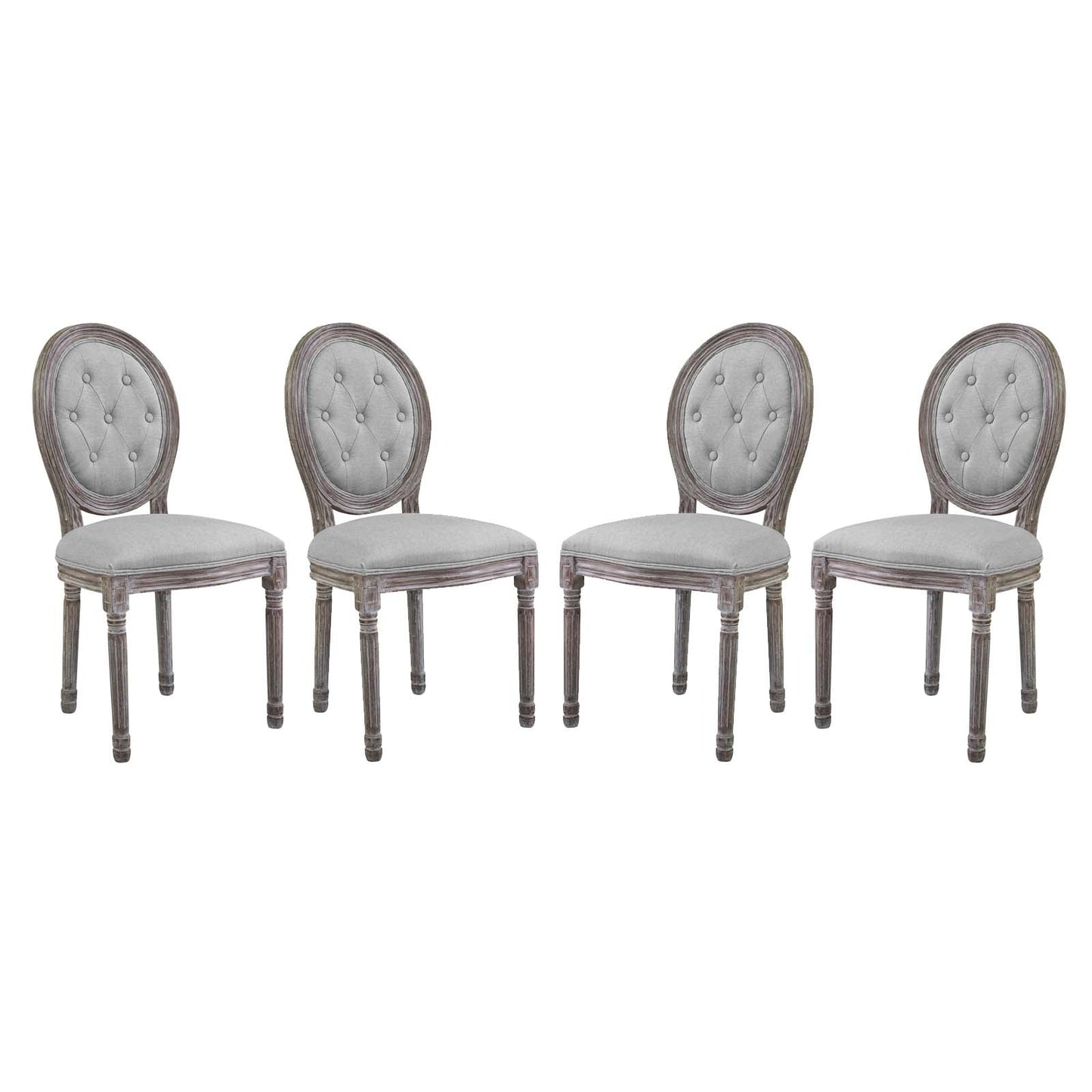 Arise Upholstered Fabric Dining Side Chair Set of 4 by Modway