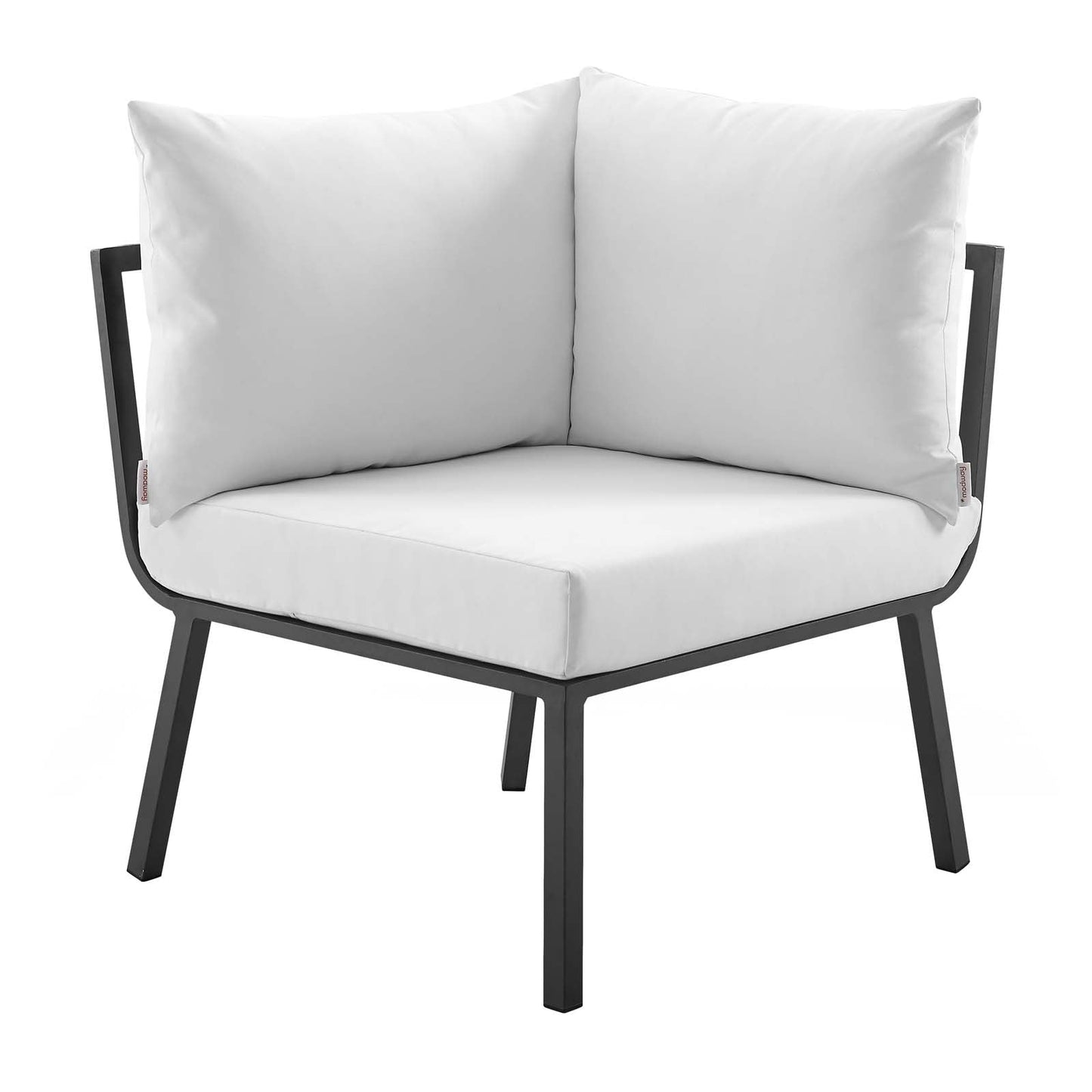 Riverside 4 Piece Outdoor Aluminum Set in Gray White