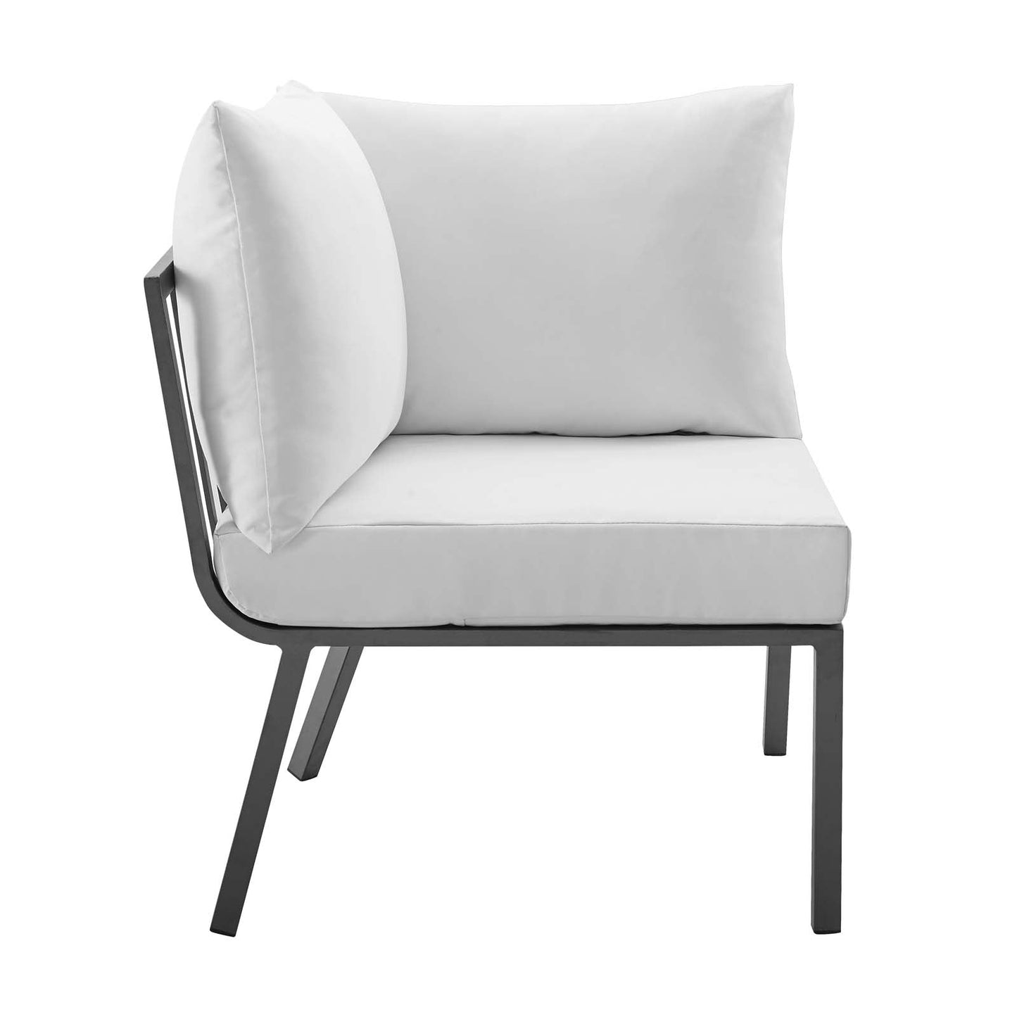 Riverside 4 Piece Outdoor Aluminum Set in Gray White