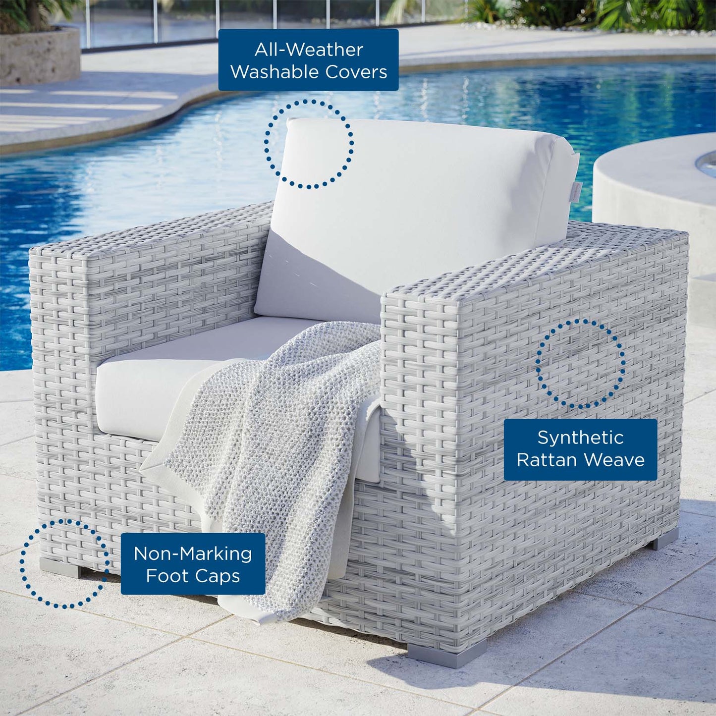 Convene Outdoor Patio Armchair by Modway