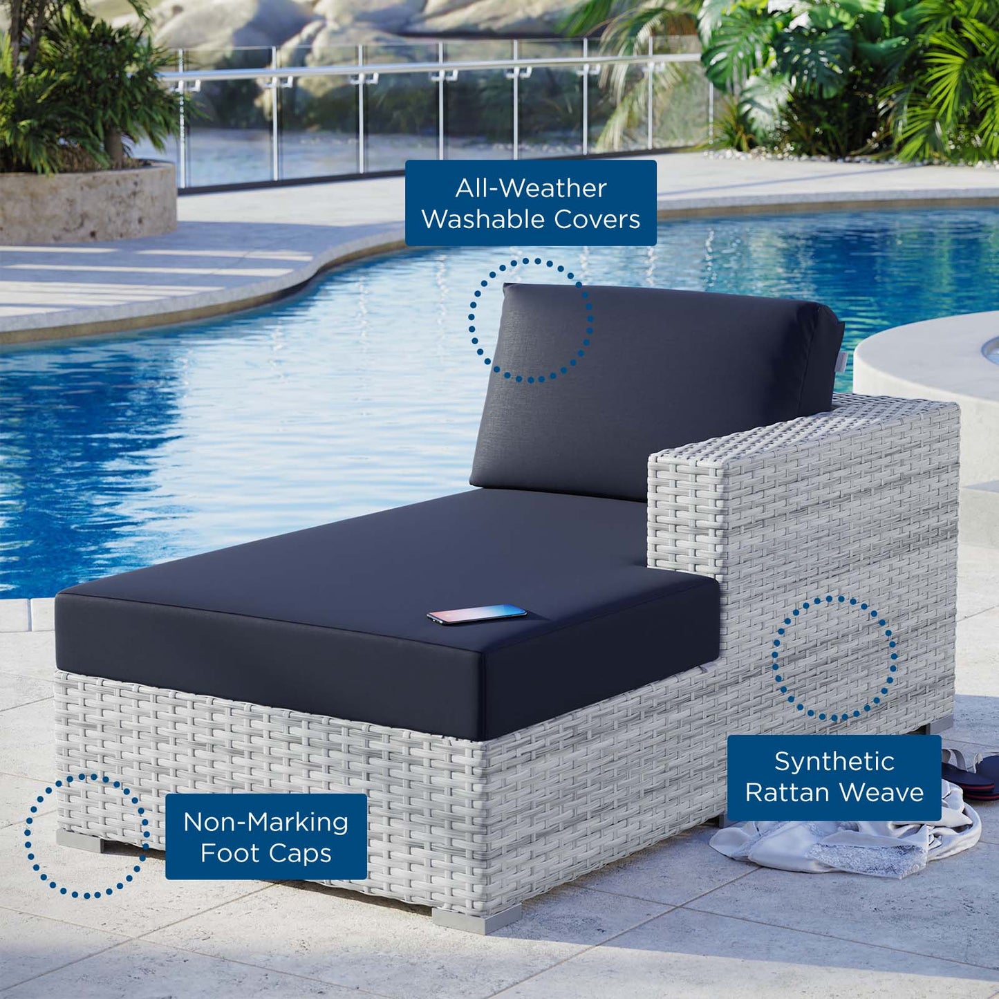 Convene Outdoor Patio Right Chaise by Modway