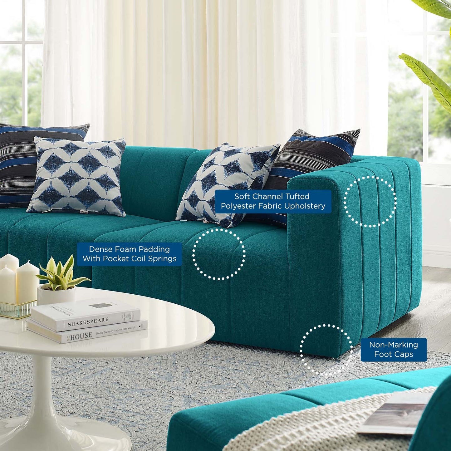 Bartlett 2-Piece Upholstered Fabric Loveseat by Modway