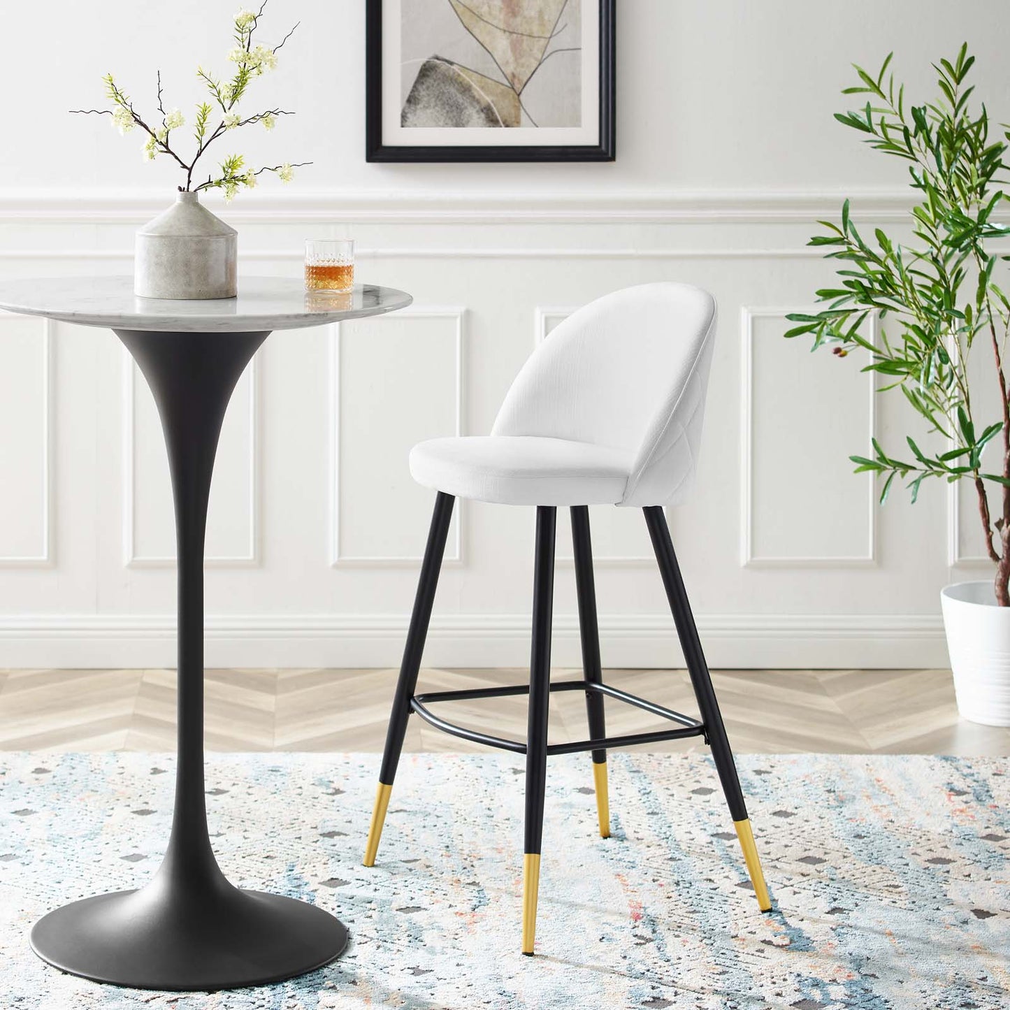 Cordial Fabric Bar Stools Set of 2 by Modway