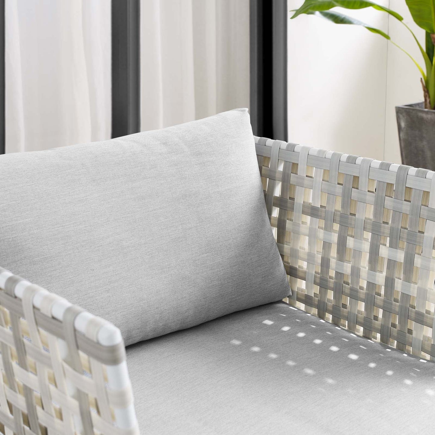 Harmony Sunbrella¨ Basket Weave Outdoor Patio Aluminum Armchair by Modway