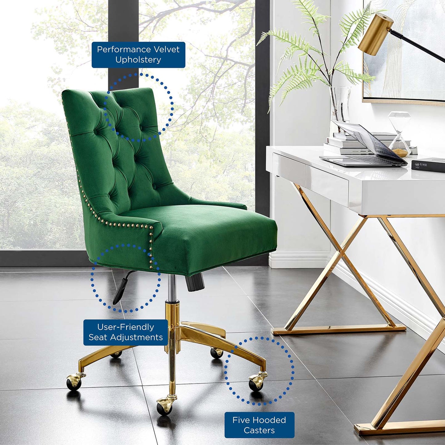 Regent Tufted Performance Velvet Office Chair by Modway