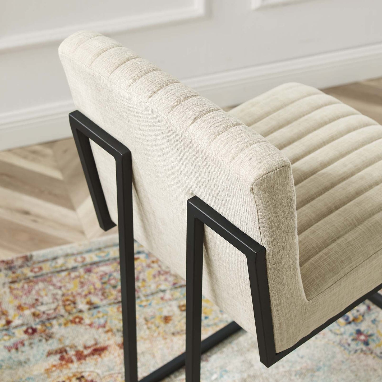 Indulge Channel Tufted Fabric Counter Stool by Modway