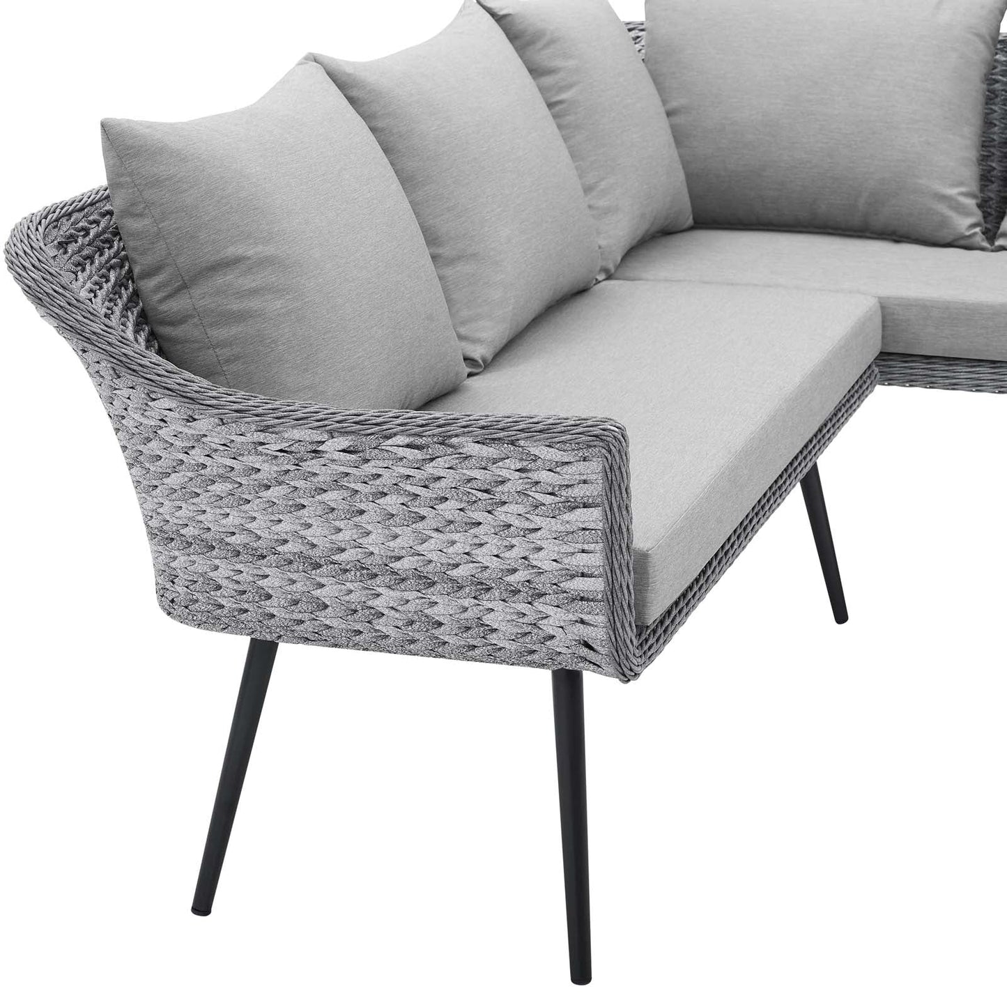 Endeavor Outdoor Patio Wicker Rattan Sectional Sofa by Modway
