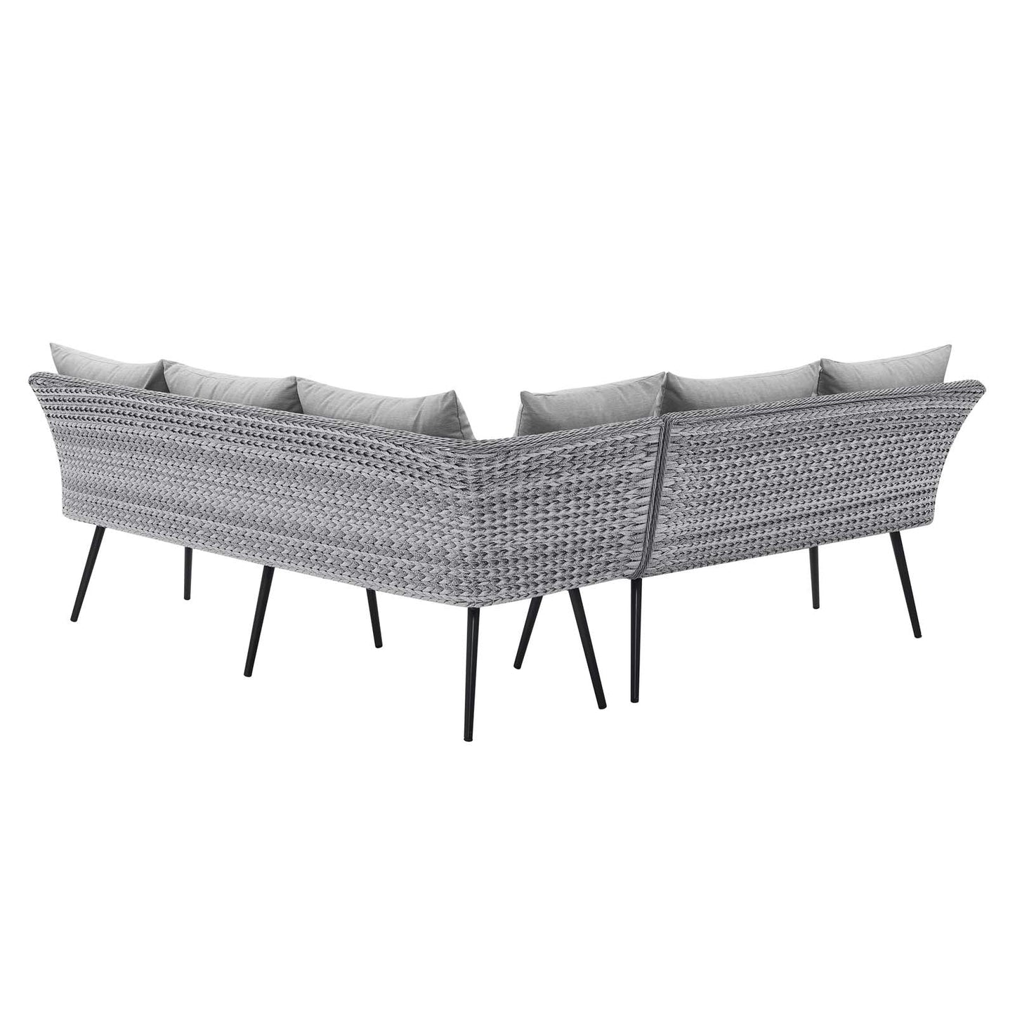 Endeavor Outdoor Patio Wicker Rattan Sectional Sofa by Modway