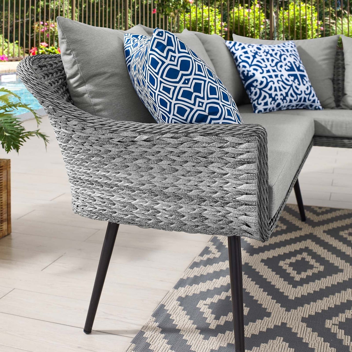 Endeavor Outdoor Patio Wicker Rattan Sectional Sofa by Modway
