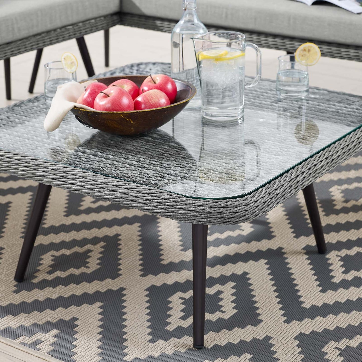 Endeavor Outdoor Patio Wicker Rattan Square Coffee Table by Modway