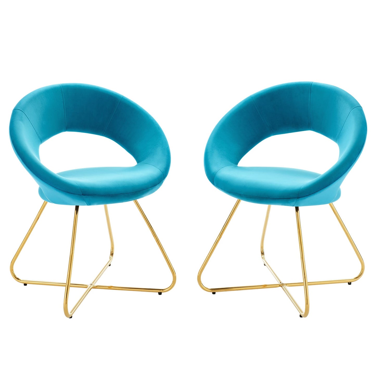 Nouvelle Performance Velvet Dining Chair Set of 2 by Modway