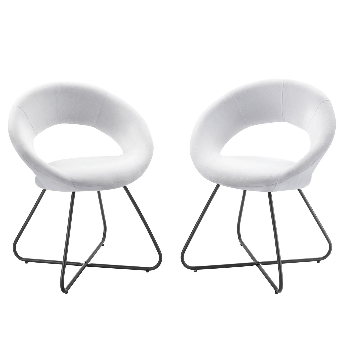 Nouvelle Upholstered Fabric Dining Chair Set of 2 by Modway