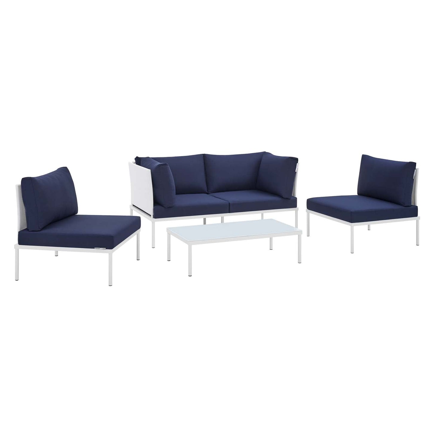 Harmony 4-Piece Sunbrella¨ Outdoor Patio Aluminum Seating Set by Modway