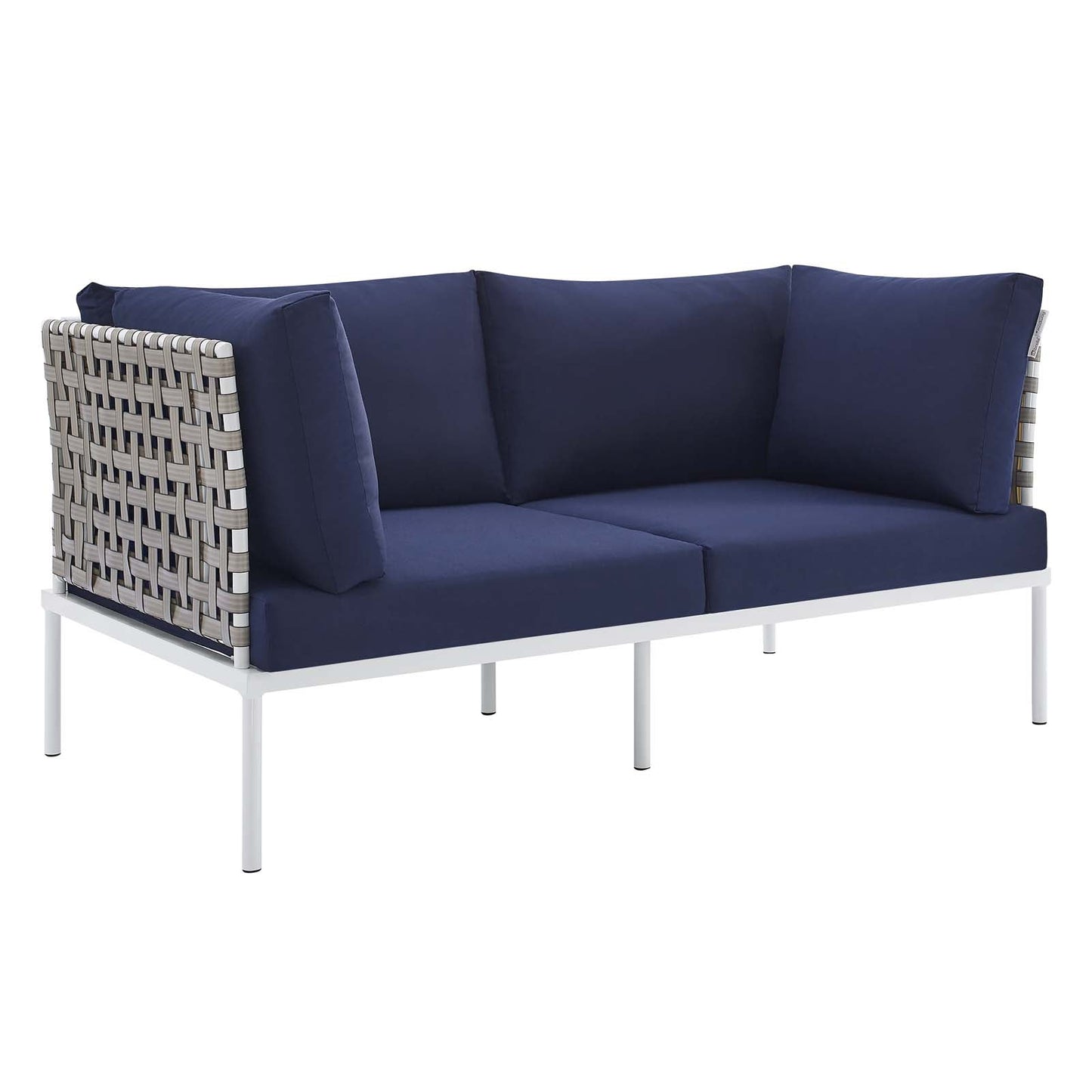 Harmony 5-Piece Sunbrella¨ Basket Weave Outdoor Patio Aluminum Seating Set by Modway