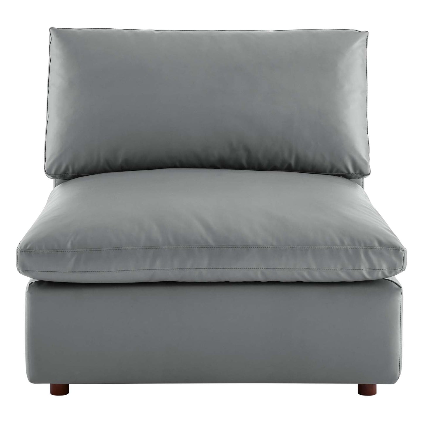 Commix Down Filled Overstuffed Vegan Leather Armless Chair by Modway