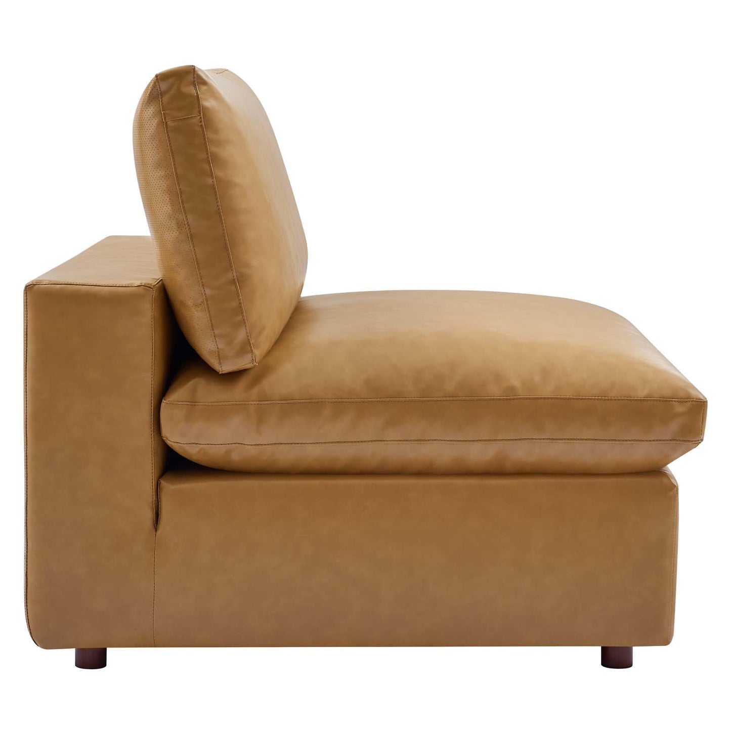 Commix Down Filled Overstuffed Vegan Leather Armless Chair by Modway