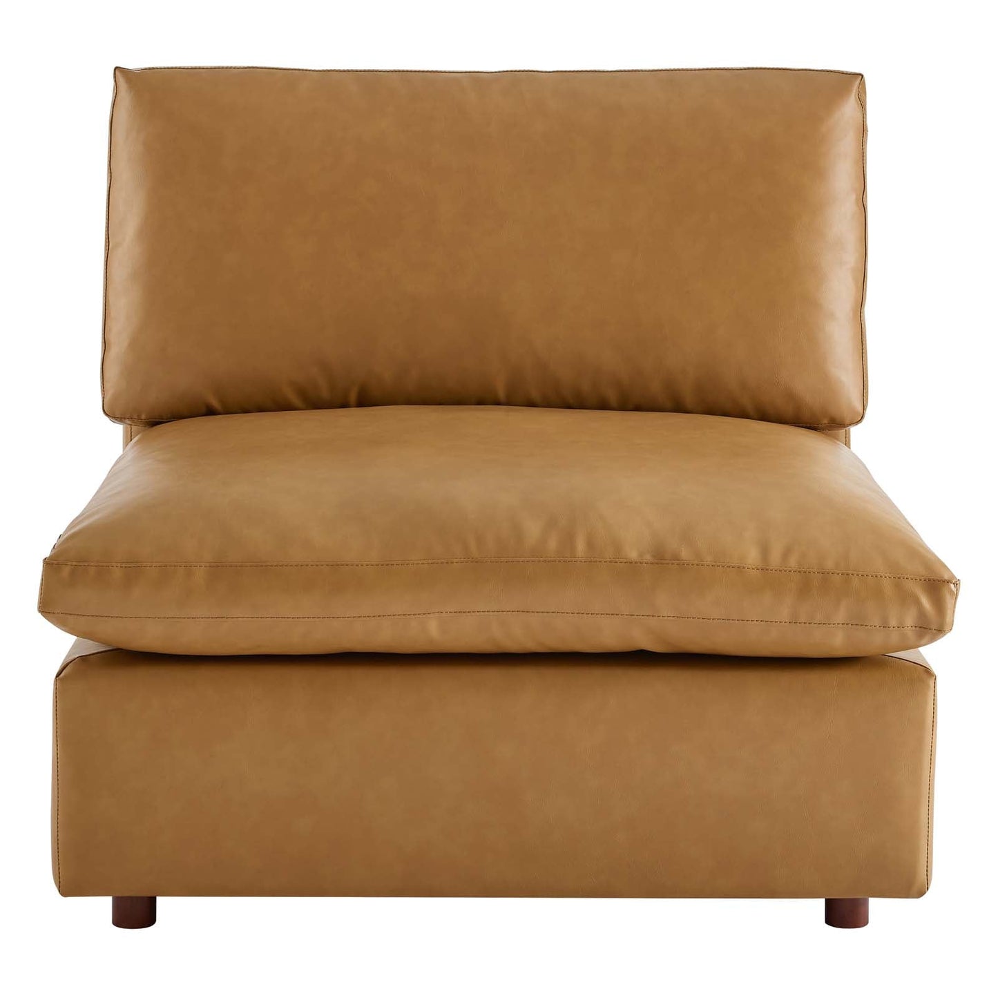 Commix Down Filled Overstuffed Vegan Leather Armless Chair by Modway