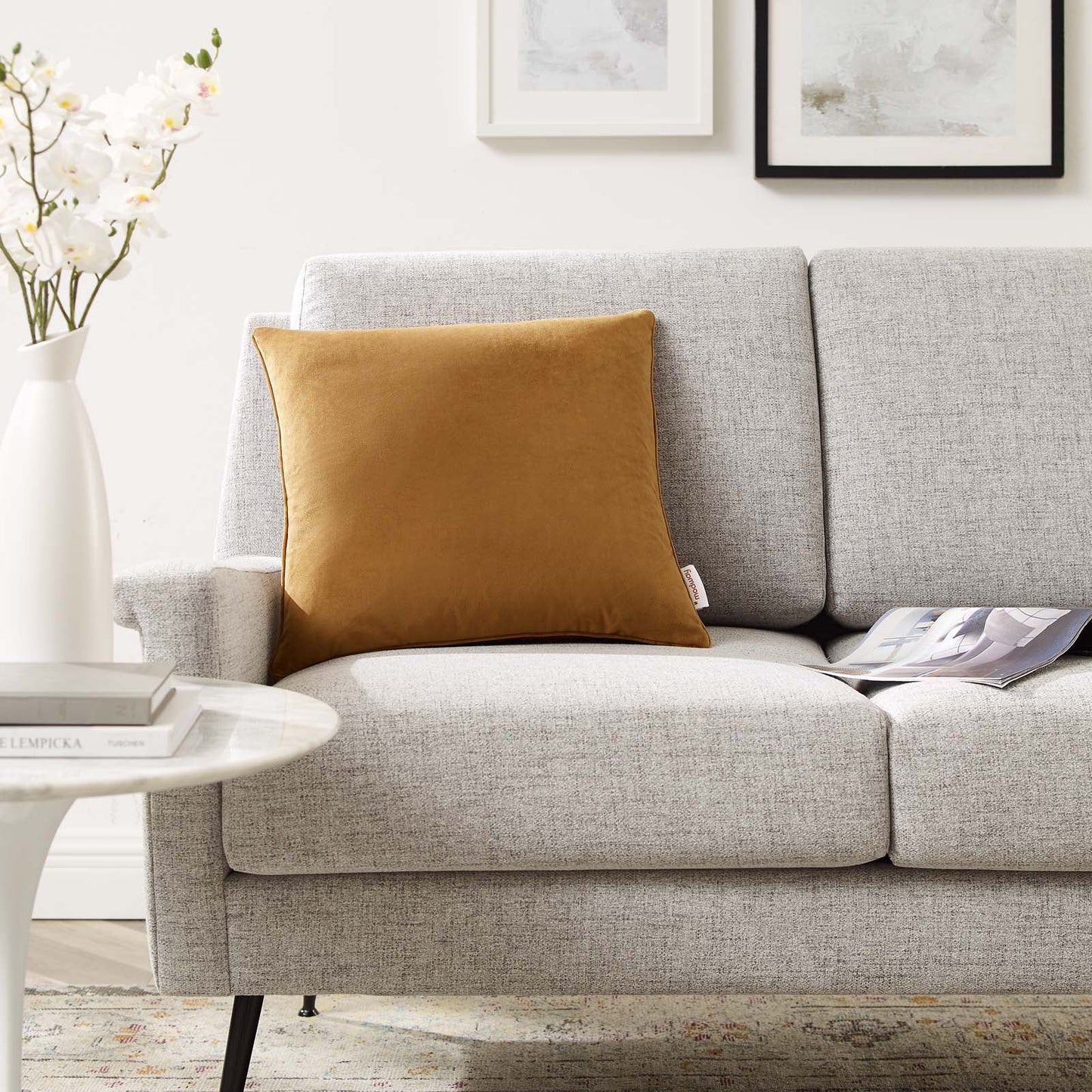 Enhance 18" Performance Velvet Throw Pillow by Modway
