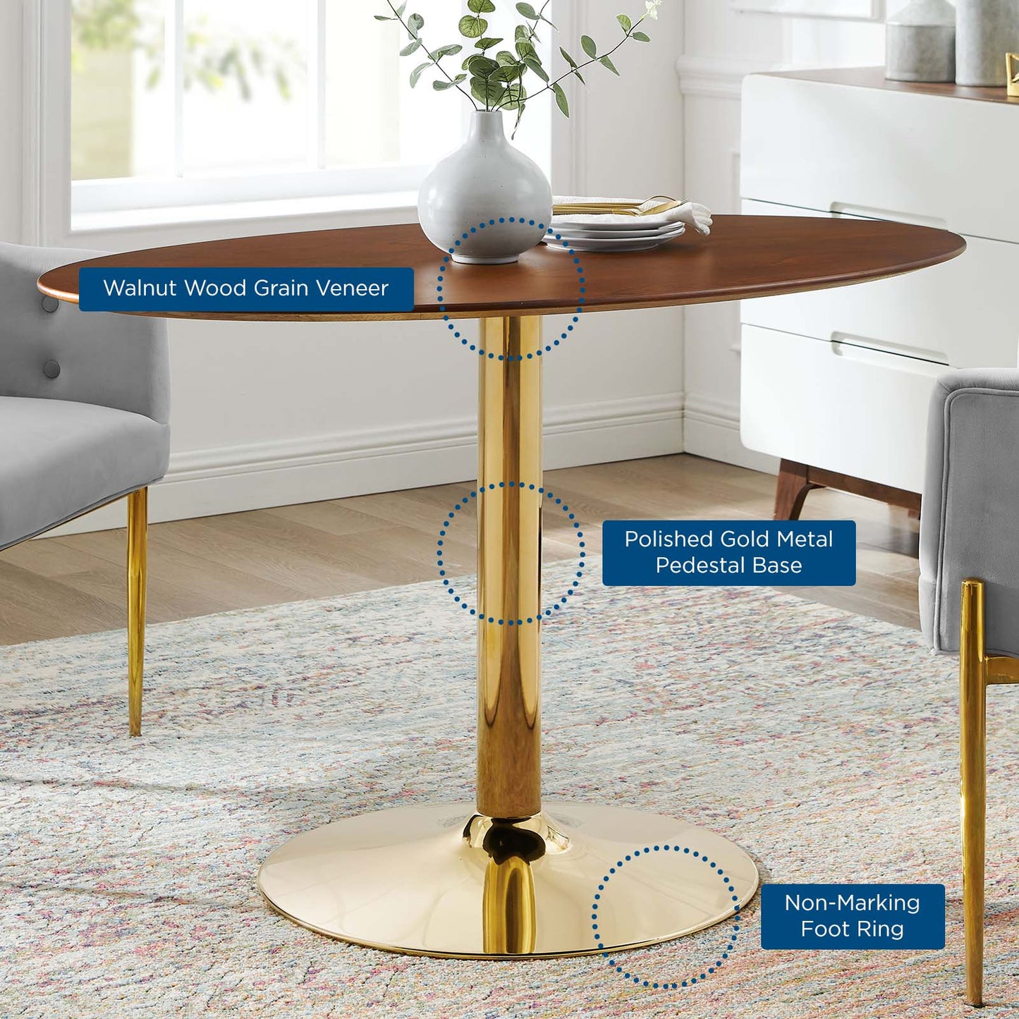 Verne 48" Oval Dining Table by Modway