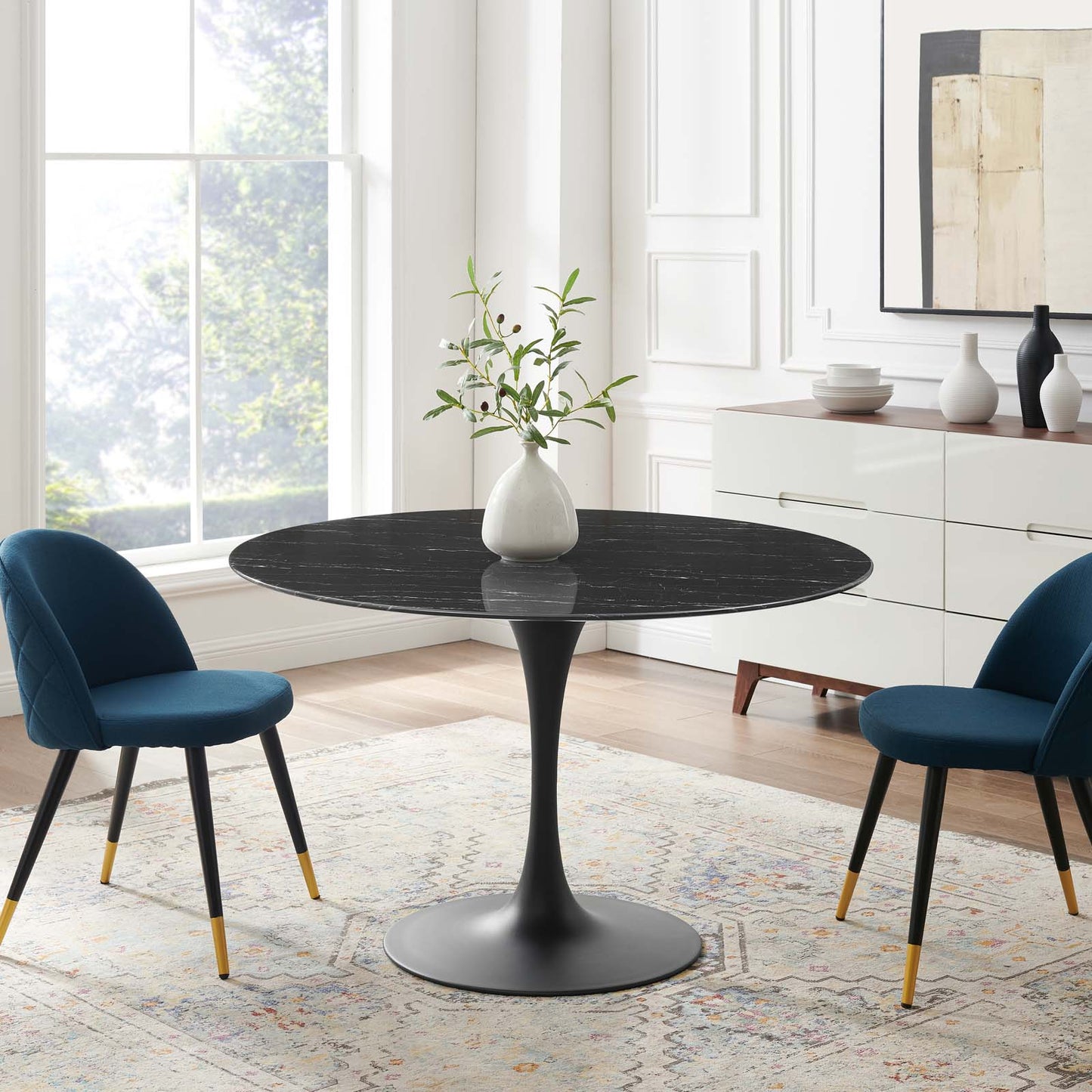 Lippa 48" Round Faux Marble Dining Table by Modway