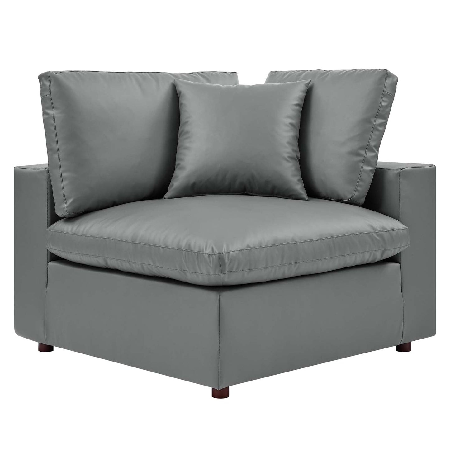 Commix 5-Piece Down Filled Overstuffed Vegan Leather Sectional Sofa by Modway